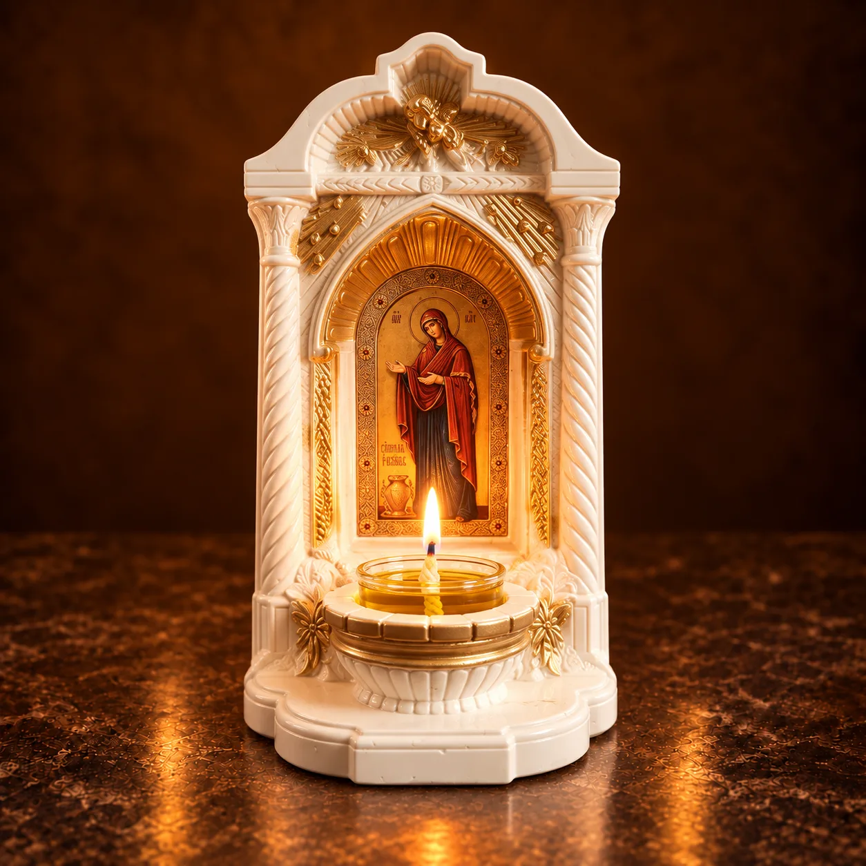 Candelă cu icoana Sporul casei – model Altar — imaginea 2