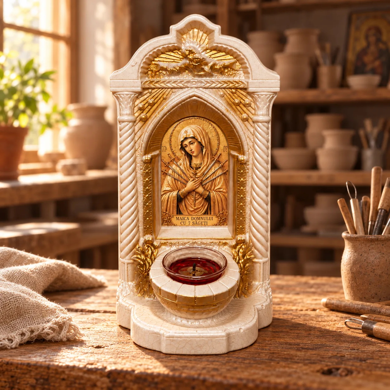 Candelă cu icoana Maicii Domnului cu 7 săgeți — imaginea 2