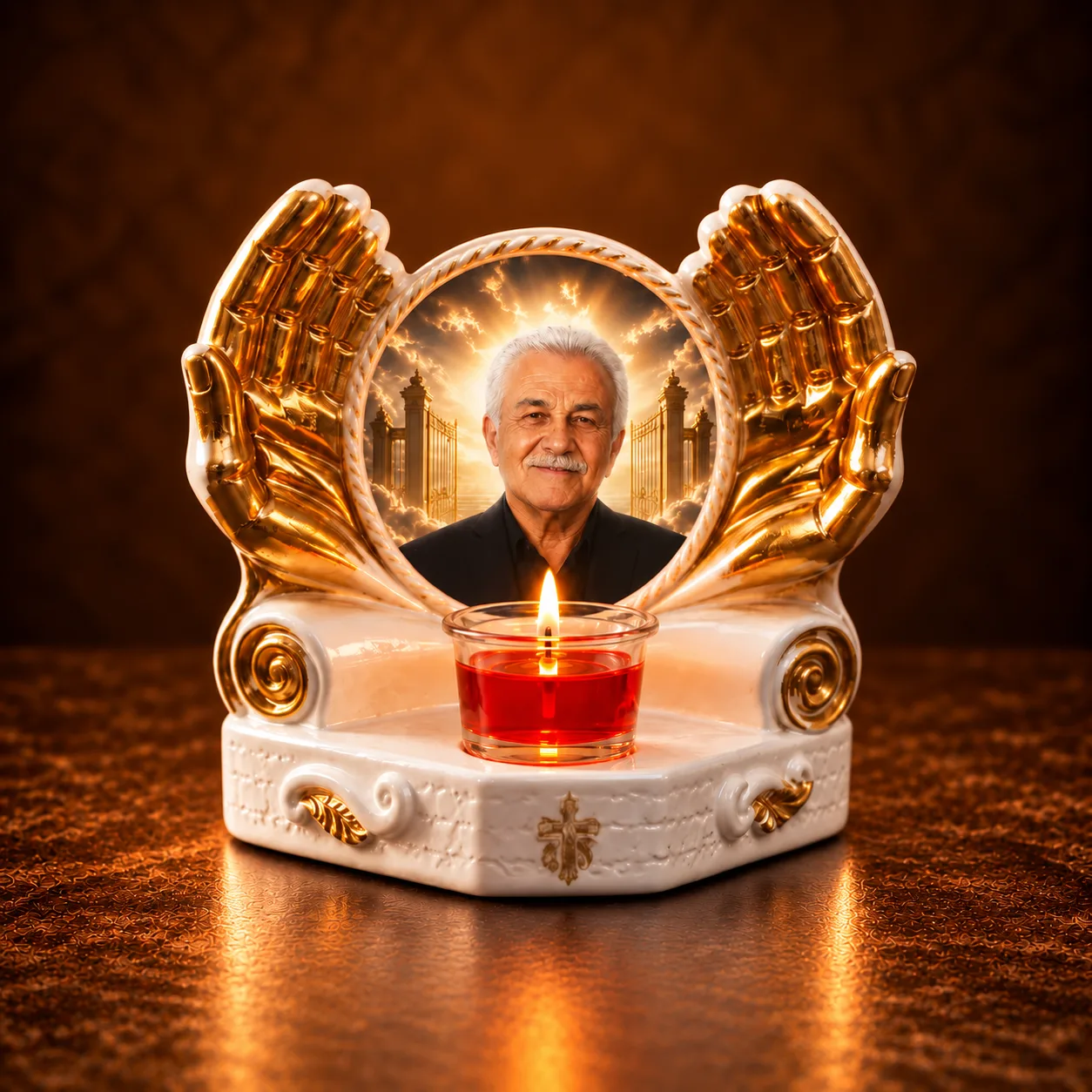 Candelă memorială personalizată cu poză – Porțile raiului — imaginea 3