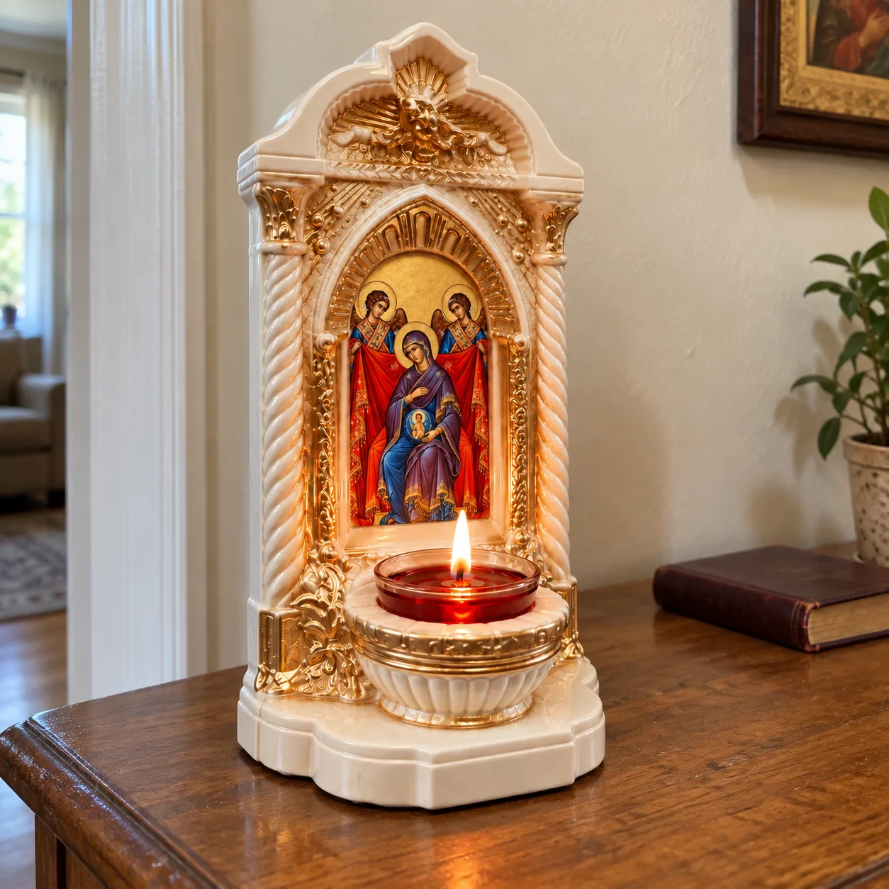 Candelă cu icoana Maicii Domnului însărcinate — imaginea 2