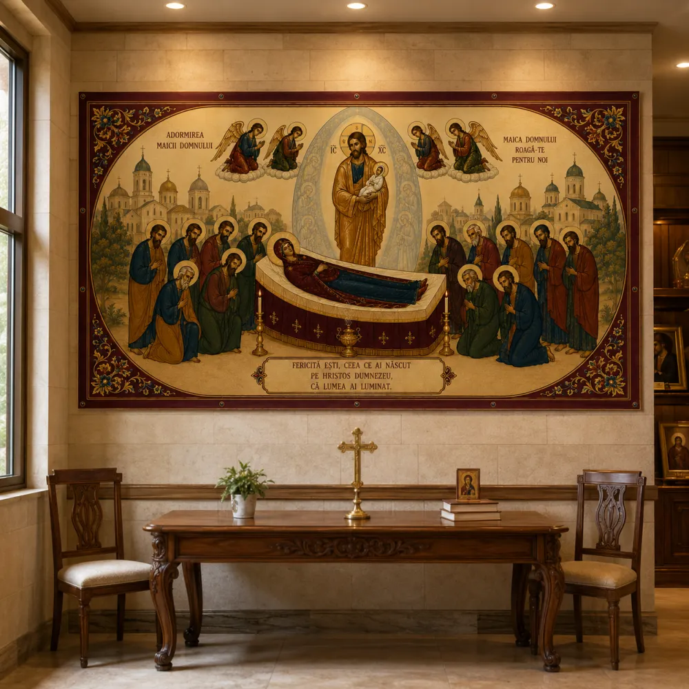 Banner Adormirea Maicii Domnului, 2 x 1 m – decor și fundal foto