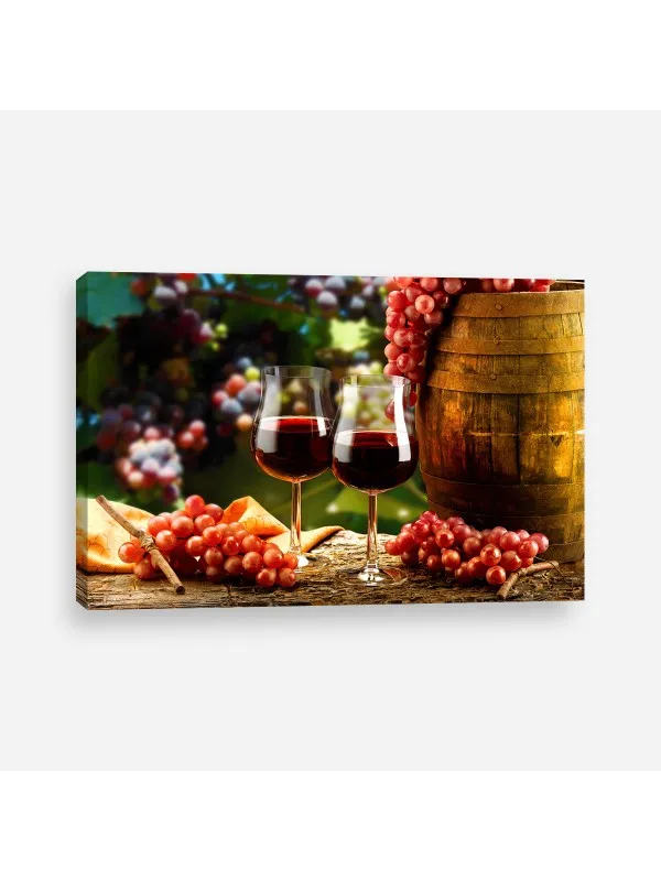 Tablou canvas Pahare cu vin roșu – decor pentru bucătărie