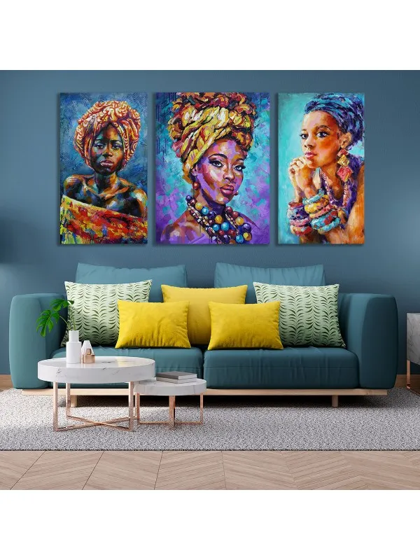 Set tablouri canvas African women – portrete expresive