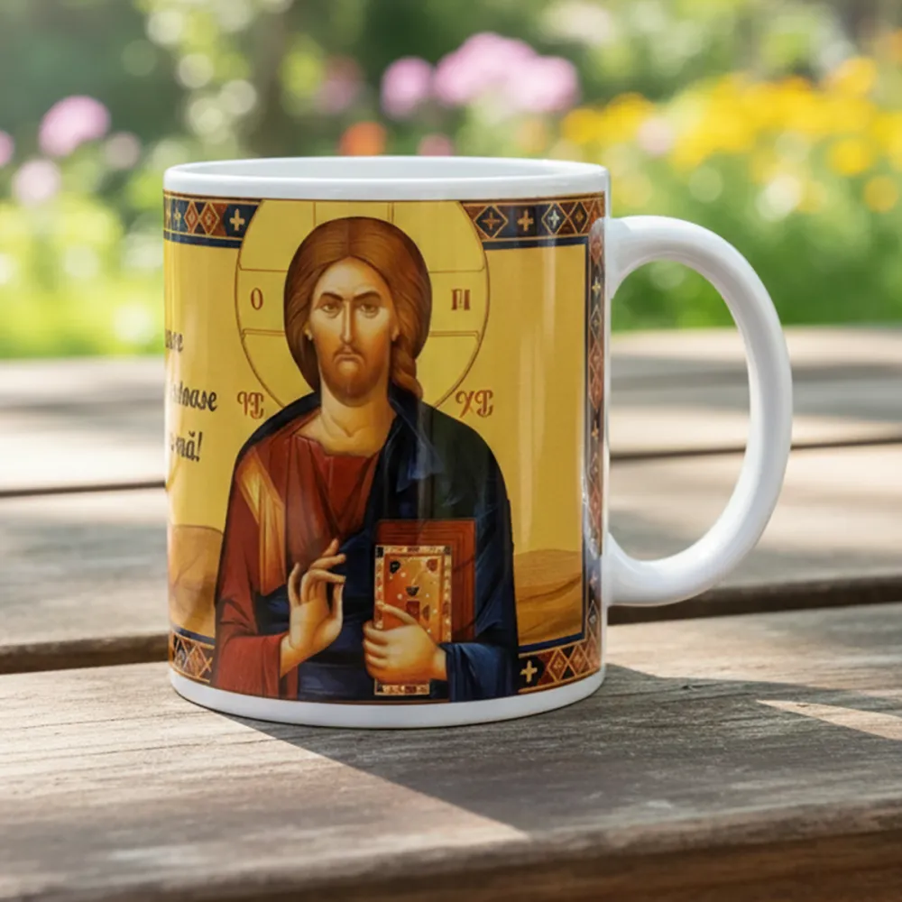 Cană cu icoana lui Iisus Hristos Pantocrator