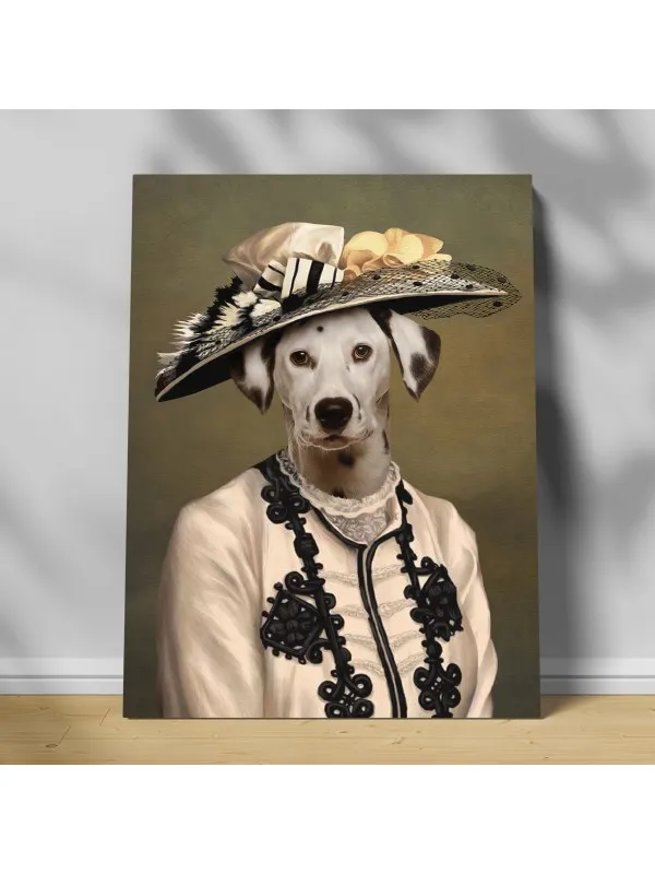 Tablou personalizat cu animalul tău – portret de doamnă cu pălărie