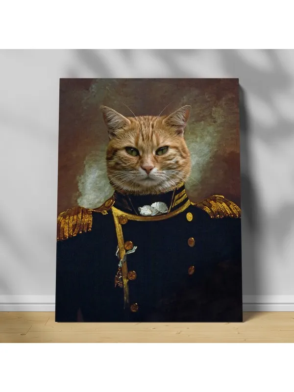 Tablou personalizat cu animalul tău – portret în uniformă de amiral