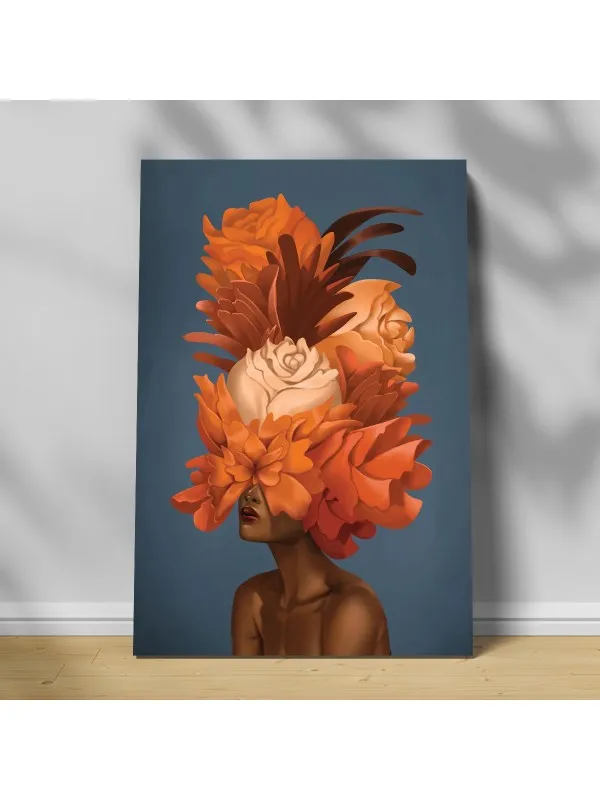Tablou canvas Fată cu portocalii – portret decorativ