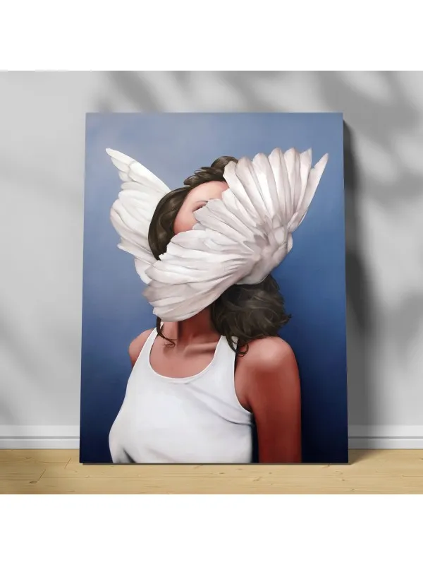 Tablou canvas Fată cu aripi – portret decorativ
