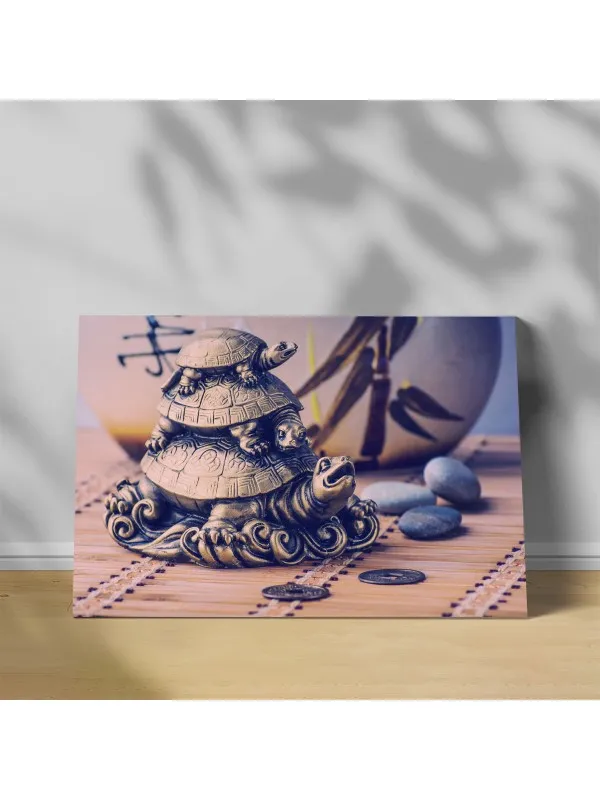 Tablou canvas Broaștele celor trei generații – decor feng shui