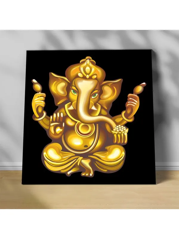 Tablou canvas Ganesha gold – divinitate hindusă