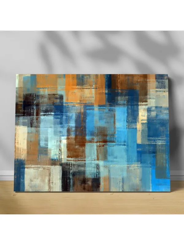Tablou canvas Blue brown – abstract în albastru și maro
