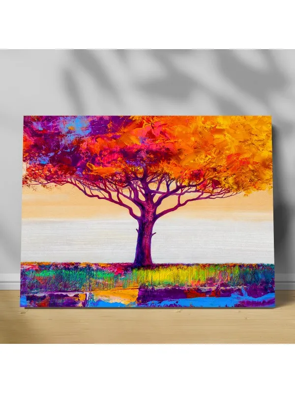 Tablou canvas Multicolor tree – copac în interpretare abstractă