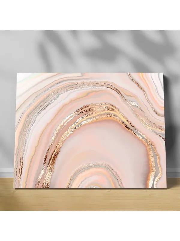 Tablou canvas Pink and gold – abstract în roz și auriu