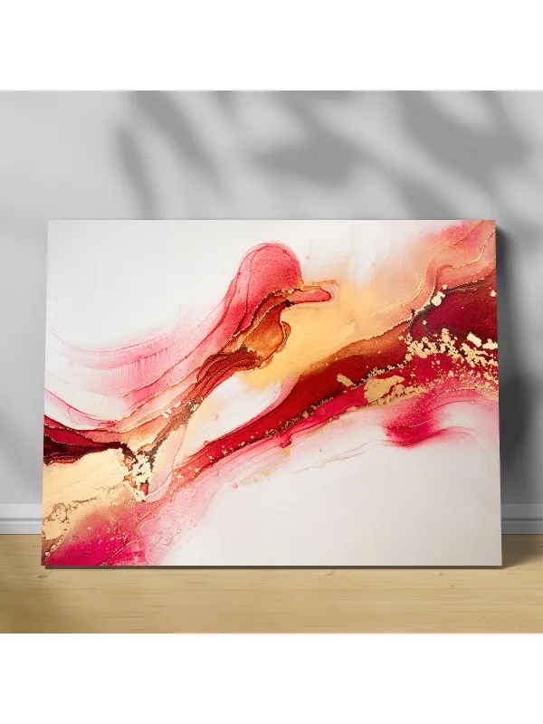 Tablou canvas Red and gold – abstract în roșu și auriu