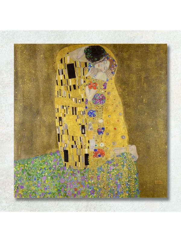 Tablou canvas Sărutul, Gustav Klimt – reproducere
