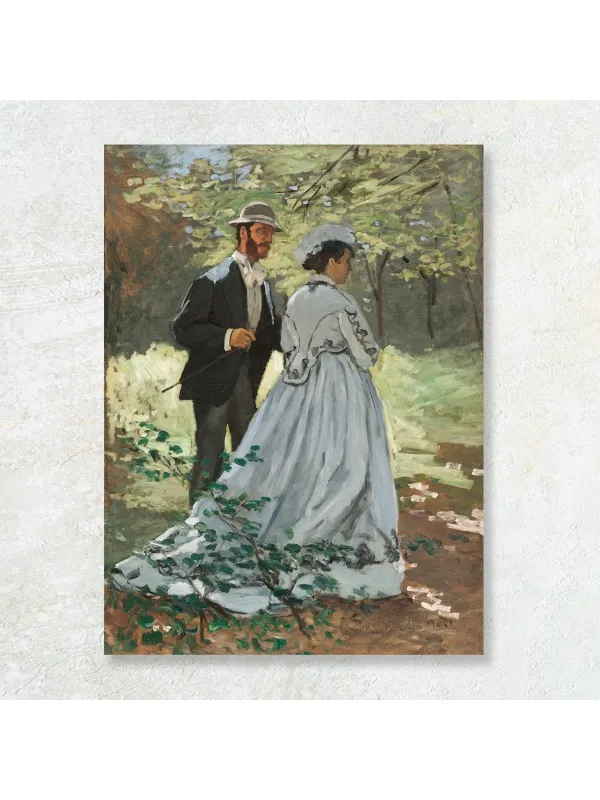 Tablou canvas Bazille și Camille, Claude Monet – reproducere