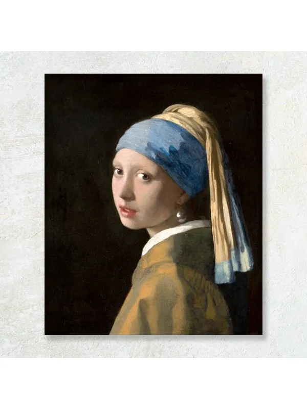 Tablou canvas Fata cu cercel de perlă, Johannes Vermeer – reproducere