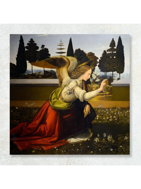 Tablou canvas Buna Vestire (detaliu), Leonardo da Vinci – reproducere