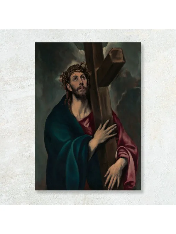 Tablou canvas Hristos purtând crucea, El Greco – reproducere
