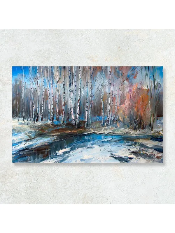 Tablou canvas Mesteceni – peisaj de iarnă