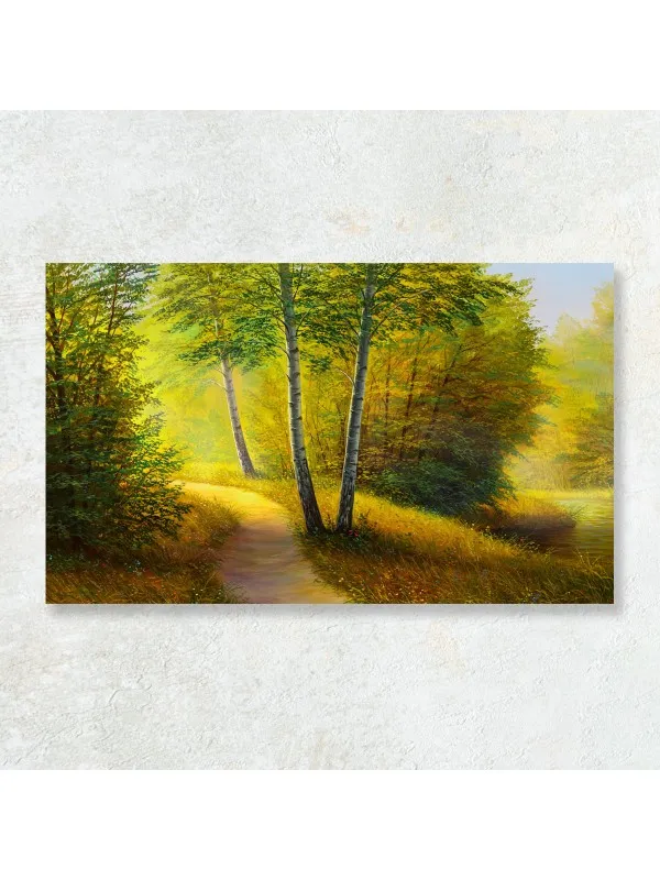 Tablou canvas Vară în pădure – peisaj cu verdeață