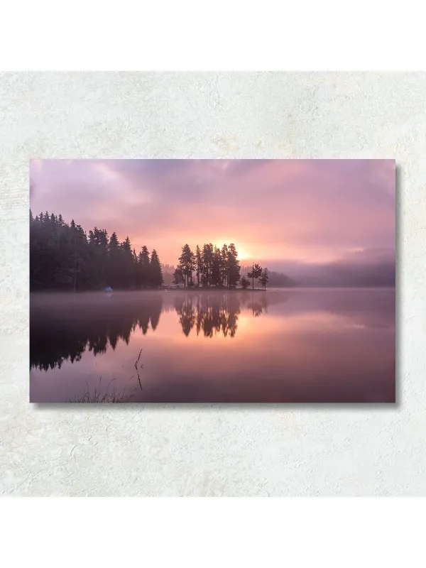 Tablou canvas feng shui Lacul Shiroka – peisaj pentru peretele de nord