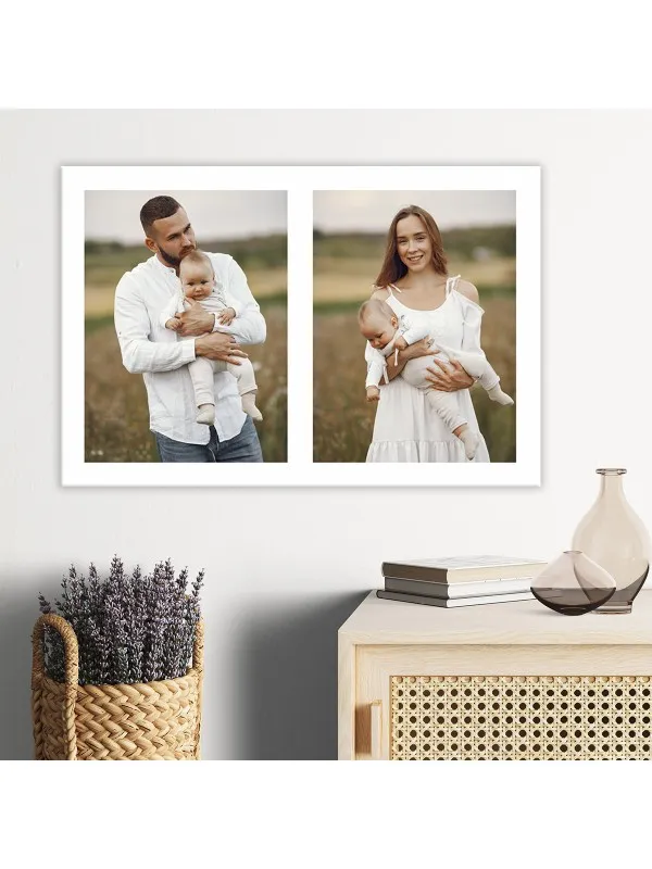 Tablou canvas personalizat colaj cu 2 poze – două momente dragi
