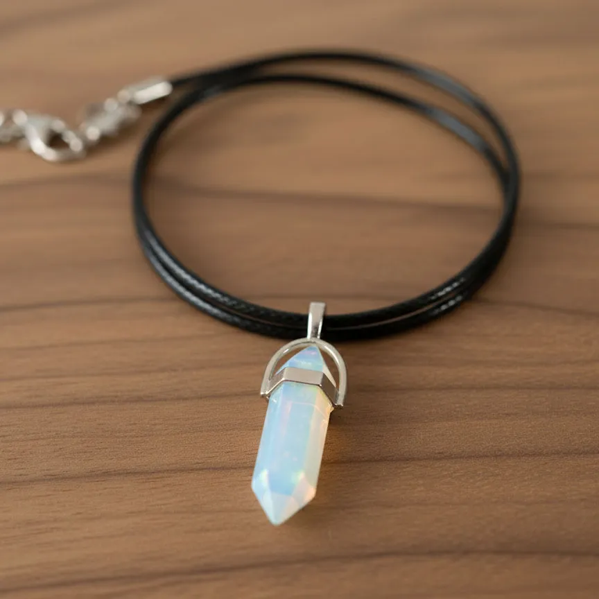 Pandantiv opal – vârf dublu