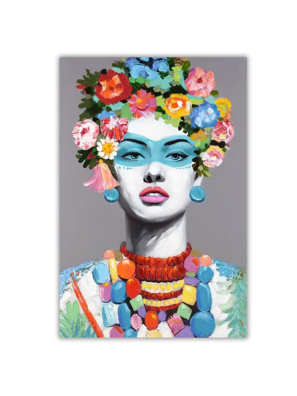 Tablou canvas Armonia naturii – portret de femeie cu flori