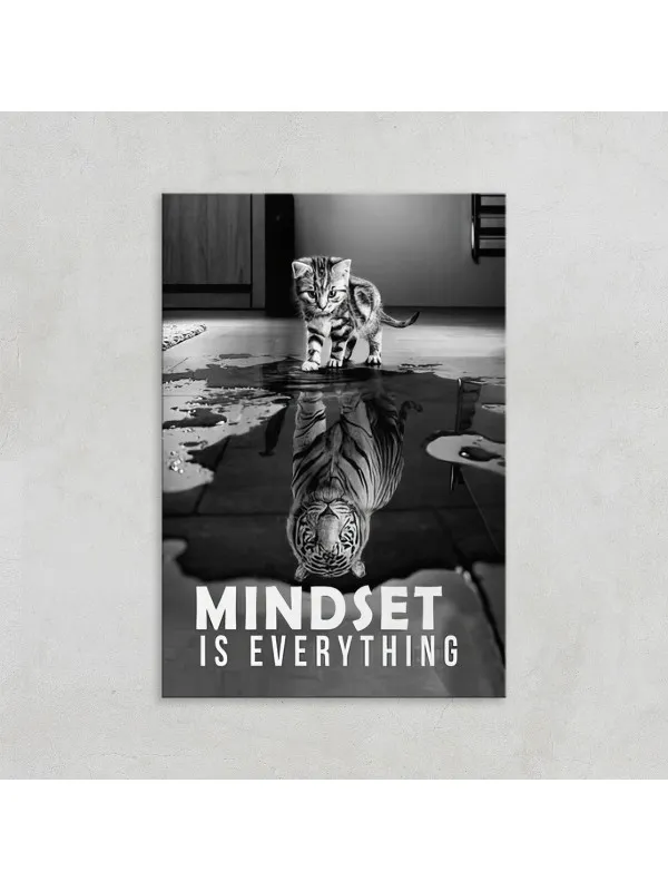 Tablou canvas Mindset is everything – gândire pozitivă, alb-negru