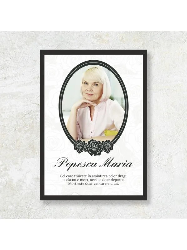 Tablou canvas memorial personalizat În memoria ta – cu nume și date