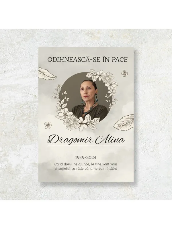 Tablou canvas memorial personalizat Doruri eterne – cu nume și mesaj