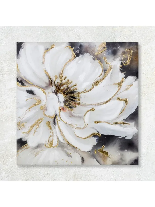 Tablou canvas Primăvara pe pânză II – floare albă