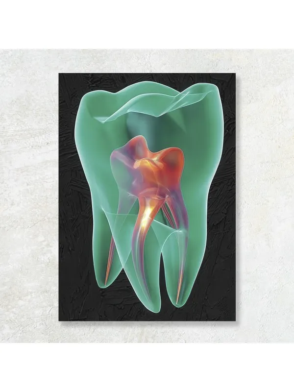 Tablou canvas Green tooth – pentru cabinet stomatologic