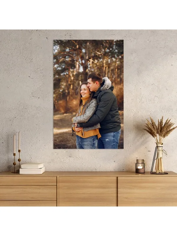 Tablou canvas personalizat cu poza de cuplu – 90x140 cm (vertical)