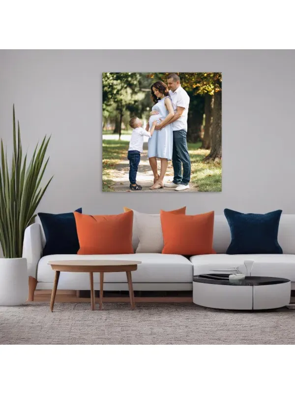 Tablou canvas personalizat cu poza familiei – 90x90 cm (pătrat)