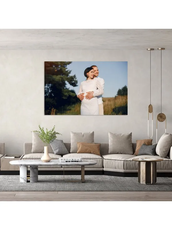 Tablou canvas personalizat cu poza de cuplu – 140x90 cm (orizontal)