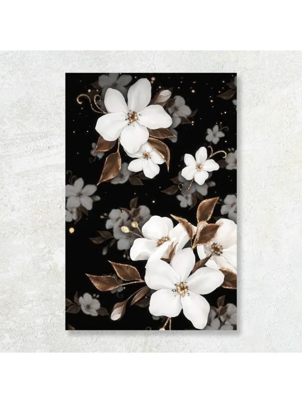 Tablou canvas Noapte și puritate – decor floral