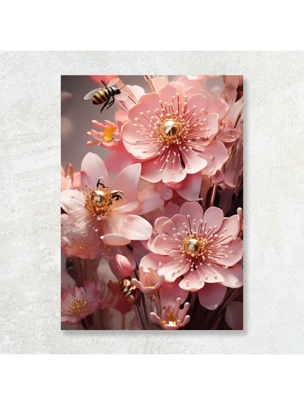 Tablou canvas Albine în paradisul roz – decor floral