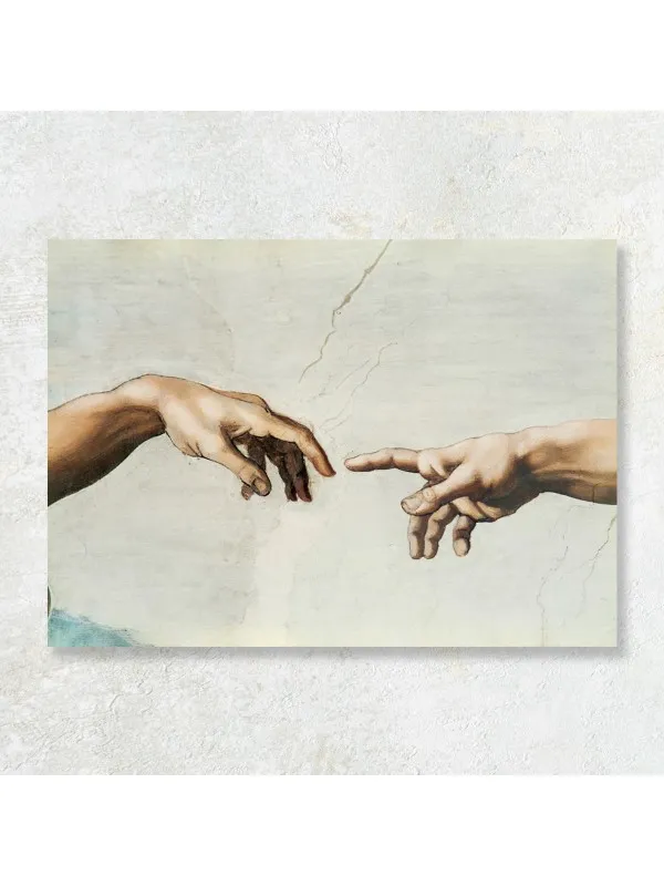 Tablou canvas The touch of divinity – mâinile din Crearea lui Adam