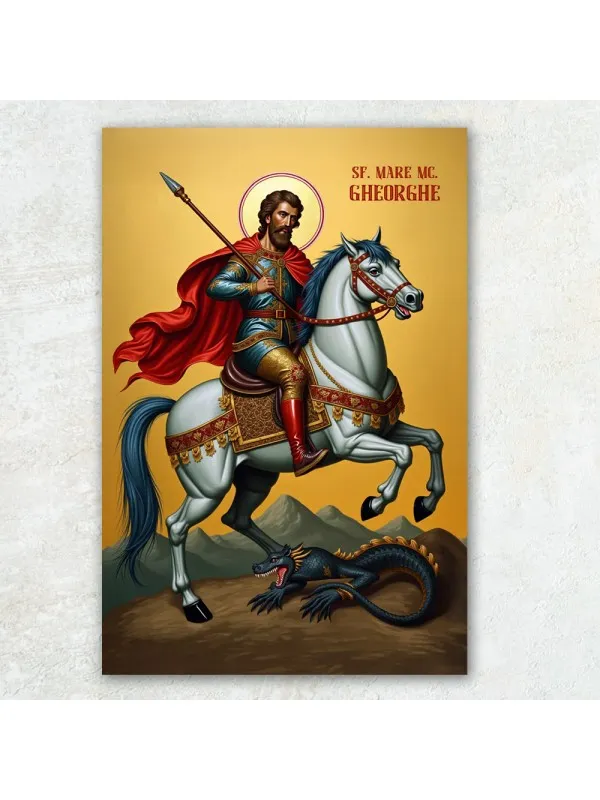 Icoana Sfântului Gheorghe – printată pe pânză