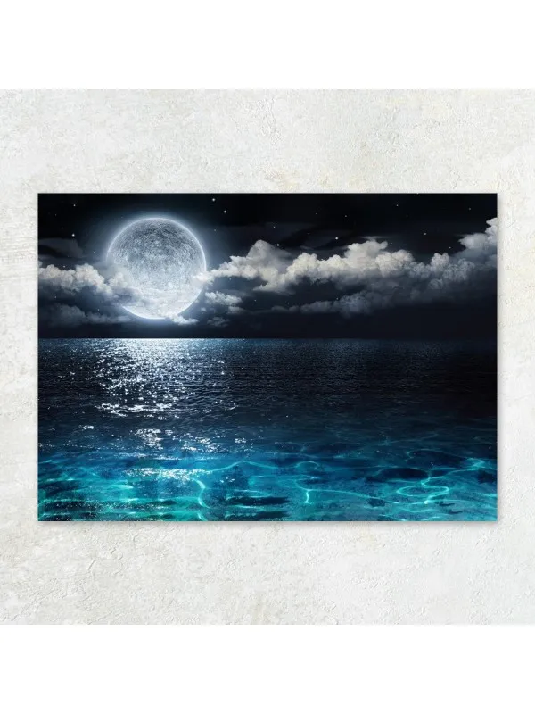 Tablou canvas Marea sub lumina lunii – peisaj nocturn