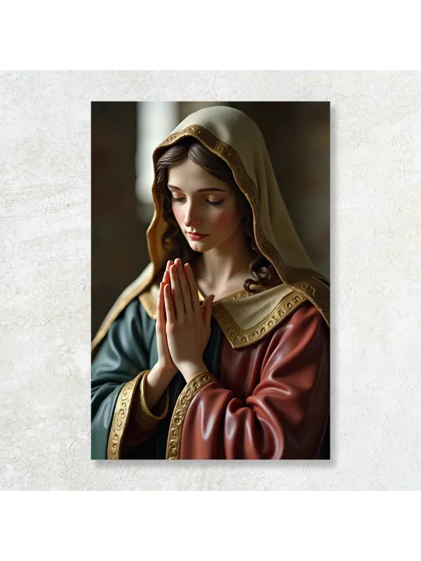Tablou canvas Chemarea divină – tânără cu văl, în rugăciune