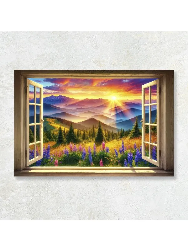 Tablou canvas Fereastra de la munte – peisaj decorativ
