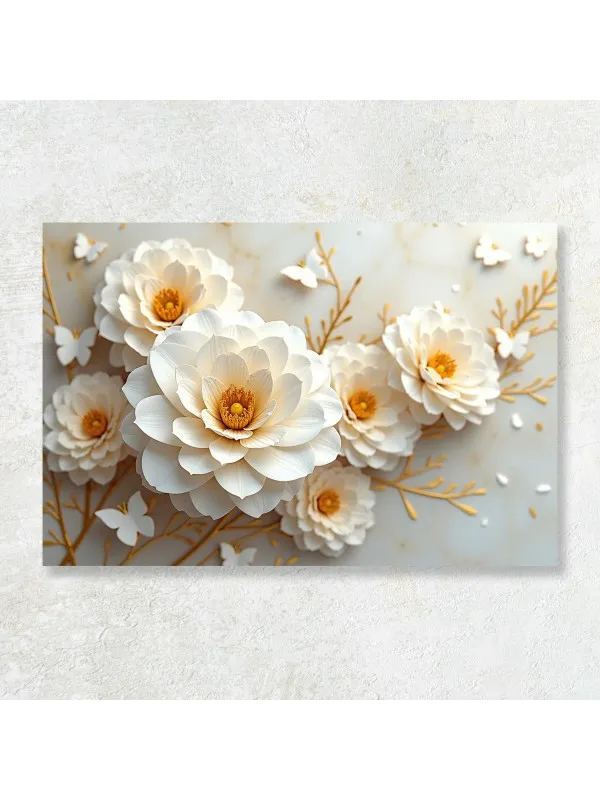 Tablou canvas Rază albă – decor floral