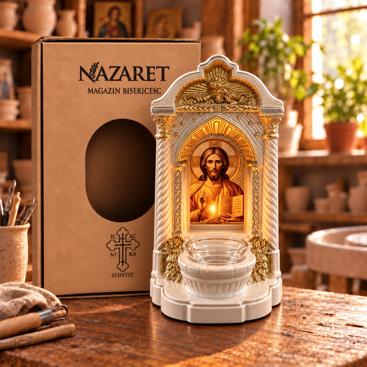 Candelă cu icoana lui Iisus Hristos Pantocrator — imaginea 4