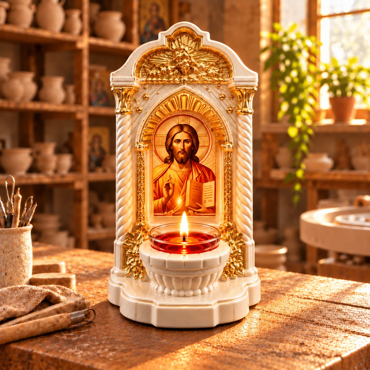 Candelă cu icoana lui Iisus Hristos Pantocrator — imaginea 3