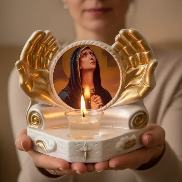 Candelă cu icoana Maicii Domnului Tânguirea, de la Sihăstria — imaginea 4