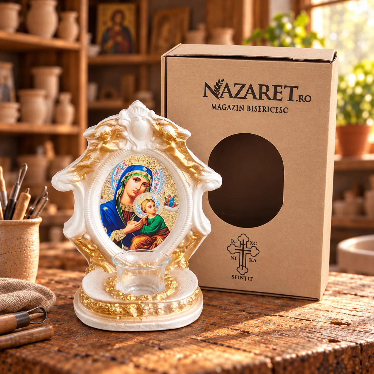 Candela mântuirii cu icoana Maicii Domnului și a lui Iisus Hristos — imaginea 2